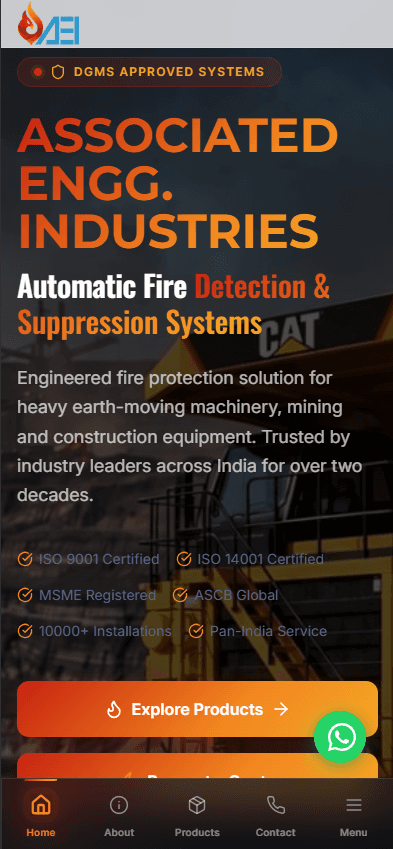 AEI AFPS – DGMS-Approved Fire Detection & Suppression Website screenshot 2