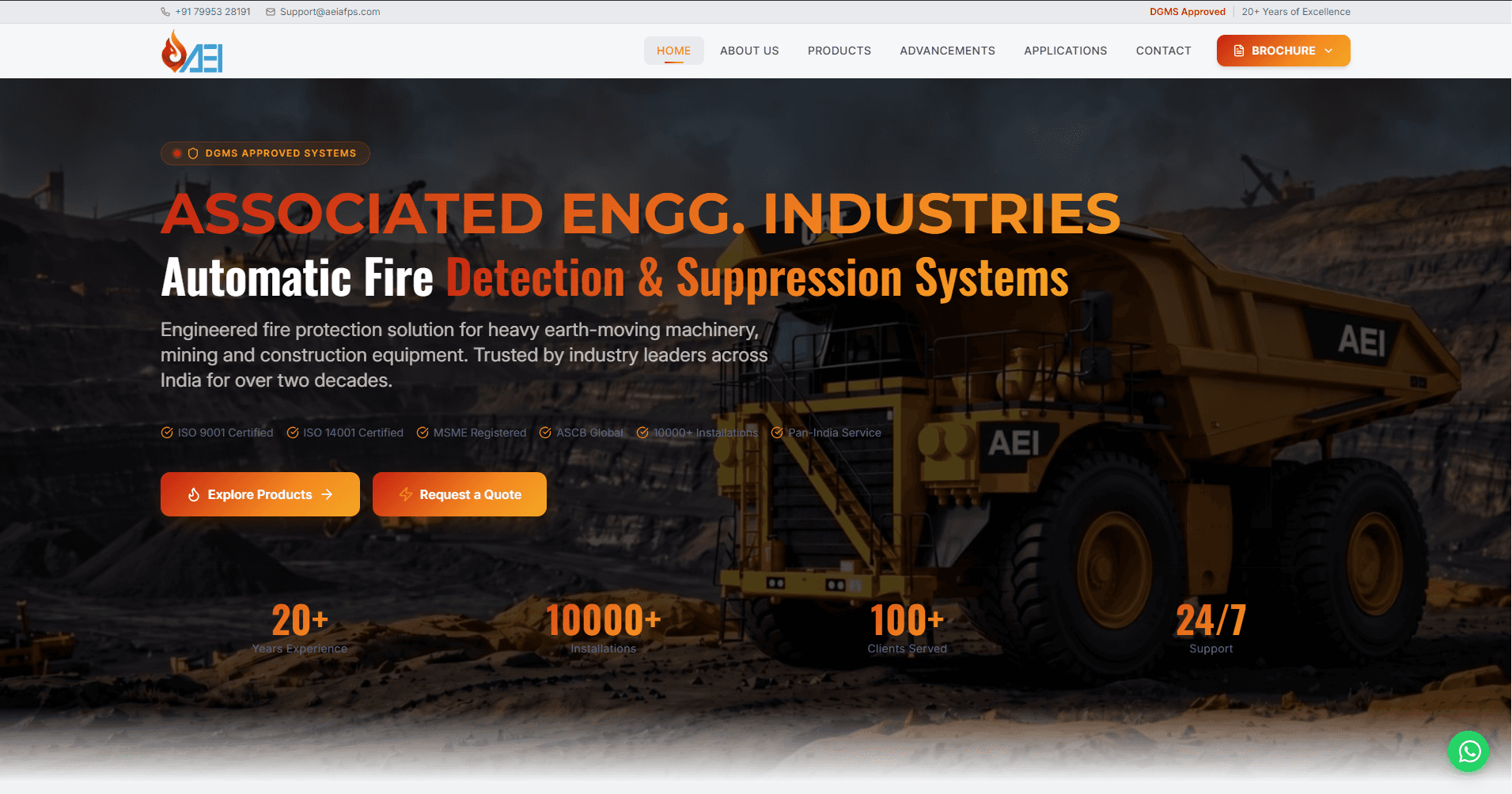 AEI AFPS – DGMS-Approved Fire Detection & Suppression Website screenshot 3